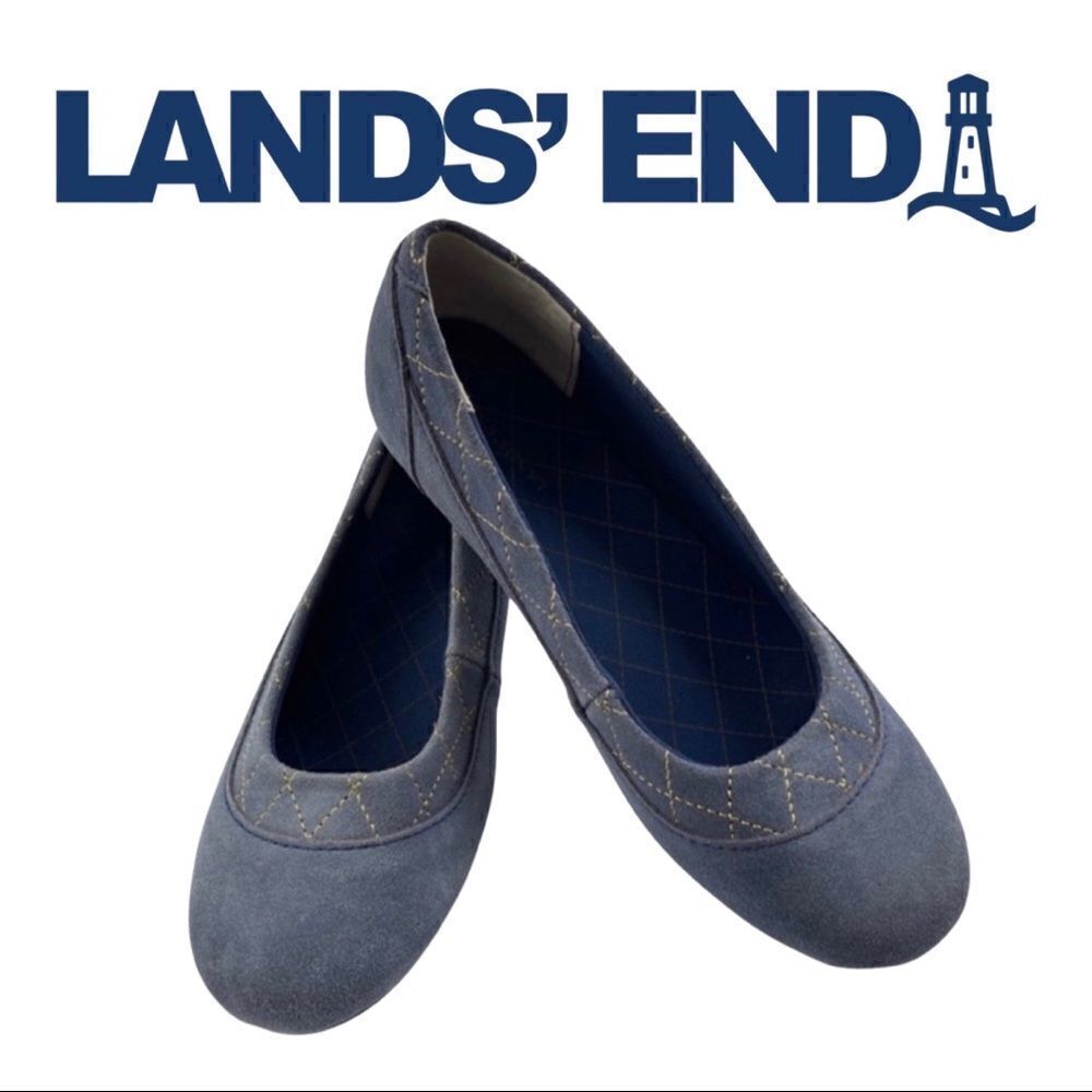 Lands End Women’s Suede Flats • Size 6M • NWOT